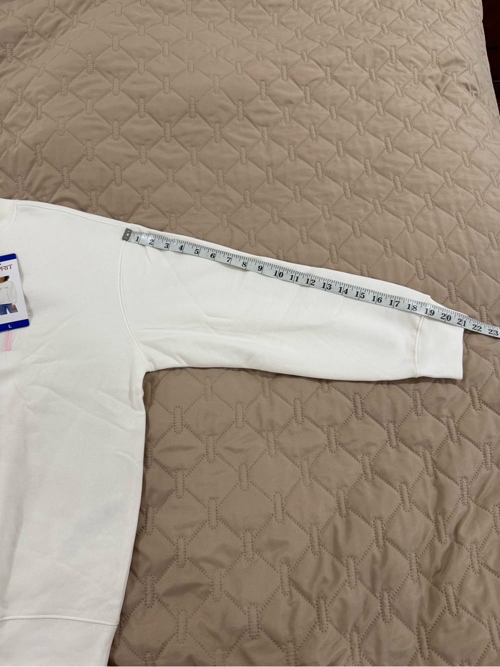 Esprit Cream Sweatshirt with Multi-Color Embroidered Logo - Picture 5 of 6